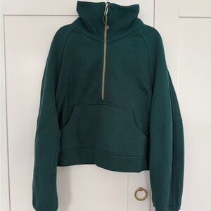 Lululemon athletica Green Scuba Half-Zip Funnel Neck
